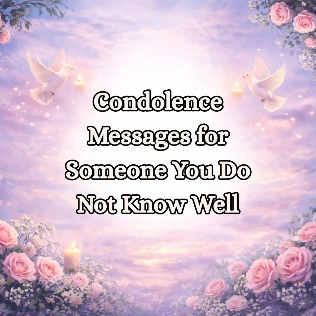 Condolence Messages for Someone You Do Not Know Well