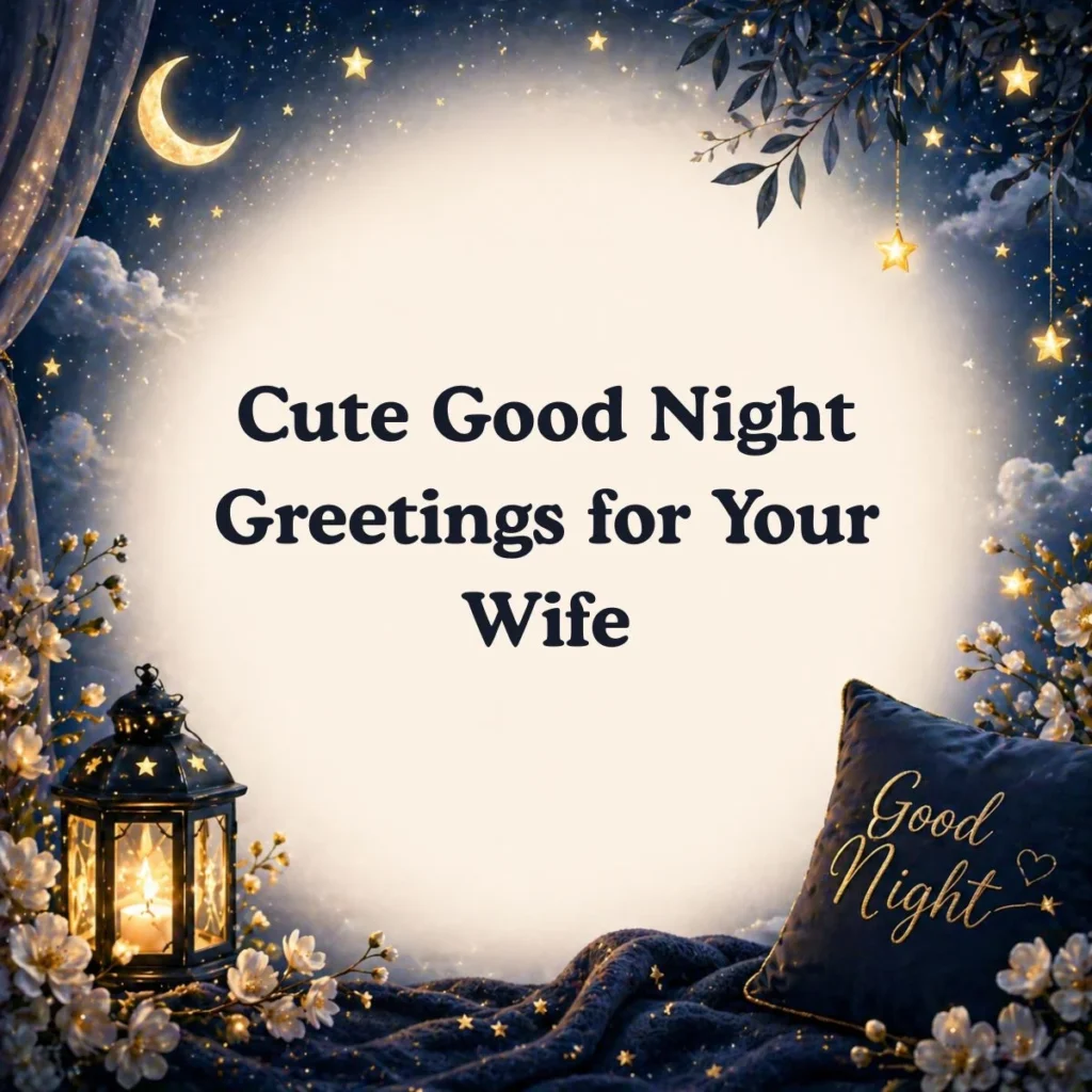 Cute Good Night Greetings for Your Wife 💍