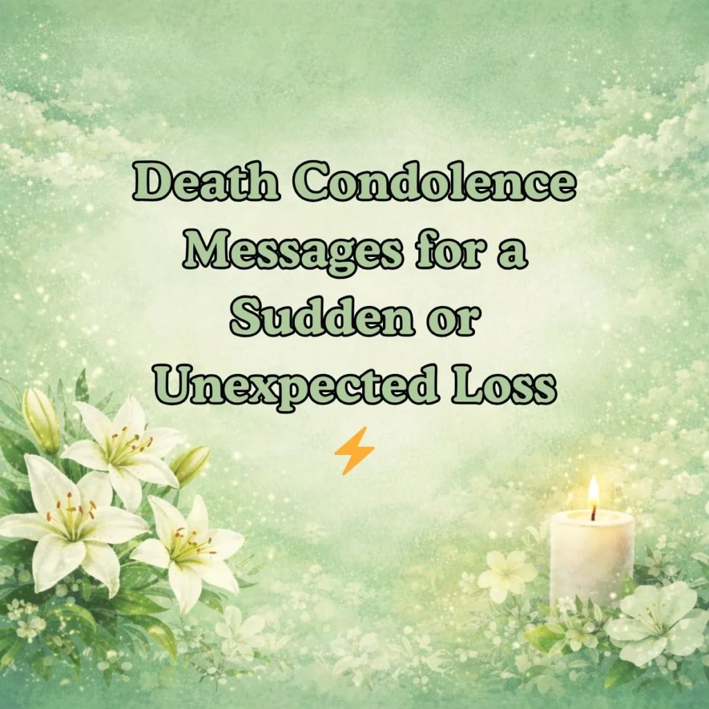 Death Condolence Messages for a Sudden or Unexpected Loss ⚡