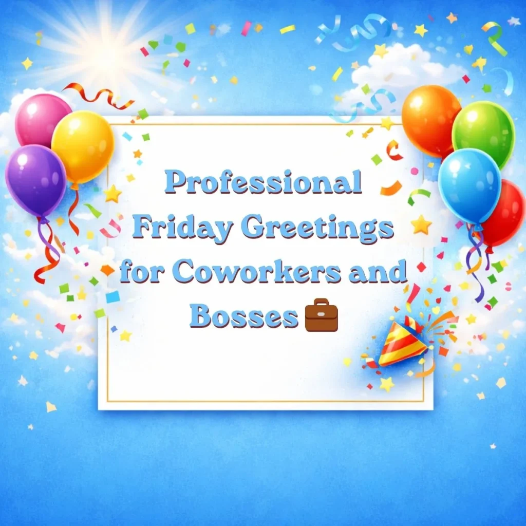 Professional Friday Greetings for Coworkers and Bosses 💼