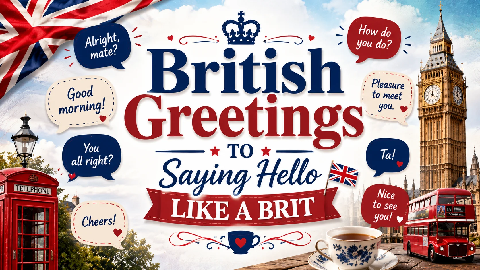 British Greetings to Saying Hello Like a Brit 🇬🇧☕