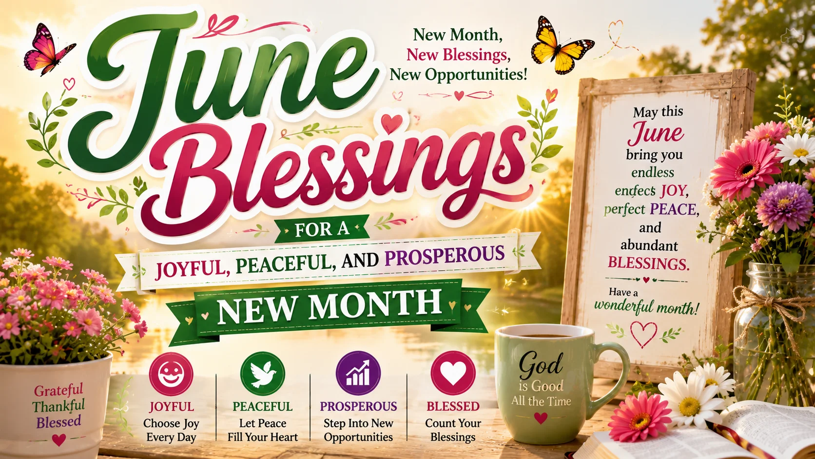 June Blessings for a Joyful, Peaceful, and Prosperous New Month