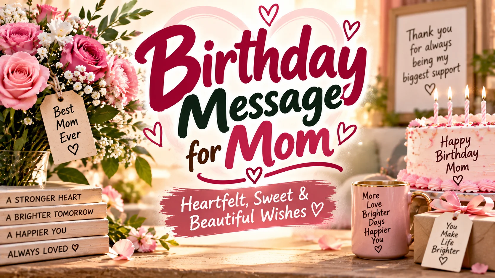 Birthday Message for Mom Heartfelt, Sweet & Beautiful Wishes