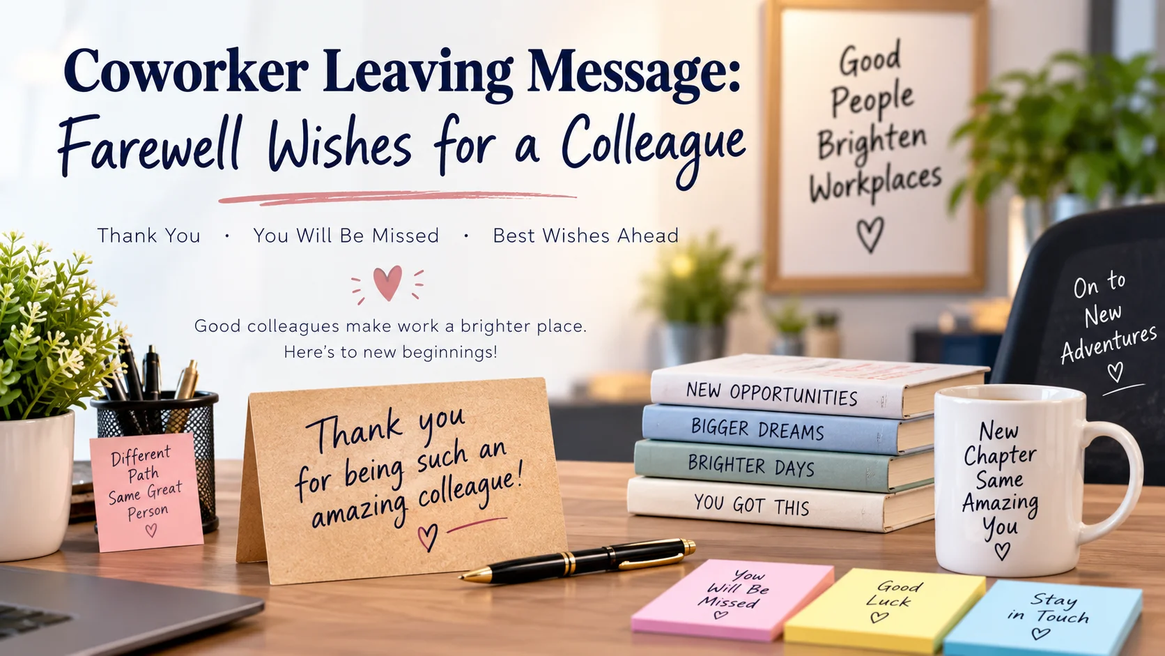 Coworker Leaving Message Farewell Wishes for a Colleague